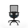 PIQUERAS Y CRESPO Chaise de bureau Horna, mécanisme synchrone, vert pétrole et gris