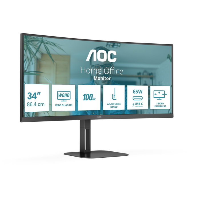 AOC Moniteur incurvé 34 pouces QHD 144 Hz 1 ms FreeSync Premium CU34V5C/BK AOC Moniteur incurvé 34 pouces QHD 144 Hz 1 ms FreeSync Premium CU34V5C/BK