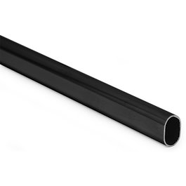 HERRAJES ALK Tube ovalé pour armoire en acier noir, lot de 6