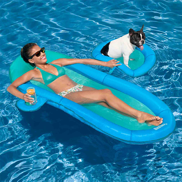 Bestway 43553 Colchoneta Hinchable Deluxe Flex' n Fold Playa y Piscina 171x94 cm