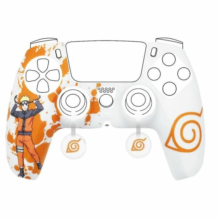 Konix Coque de Protection pour Manette DualSense PS5 - Silicone - Motif Konoha et Naruto - Blanc Konix Coque de Protection pour Manette DualSense PS5 - Silicone - Motif Konoha et Naruto - Blanc