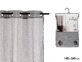 Giftdecor Rideau Visuel Gris Foncé 140x260 cm en 100% Polyester (Set de 6)