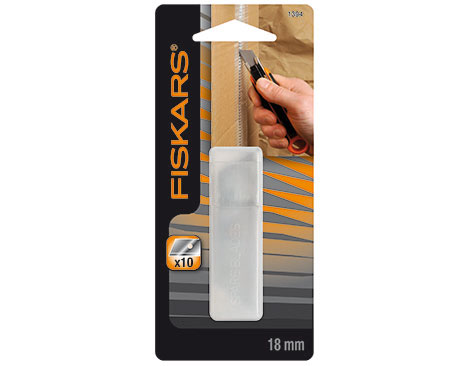 Fiskars Lames de rechange trapézoïdales de 18 mm pour cutter de sécurité, 10 unités Fiskars Lames de rechange trapézoïdales de 18 mm pour cutter de sécurité, 10 unités
