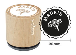 Woodies Sceau en bois et caoutchouc Madrid clavel diam. 33x30mm