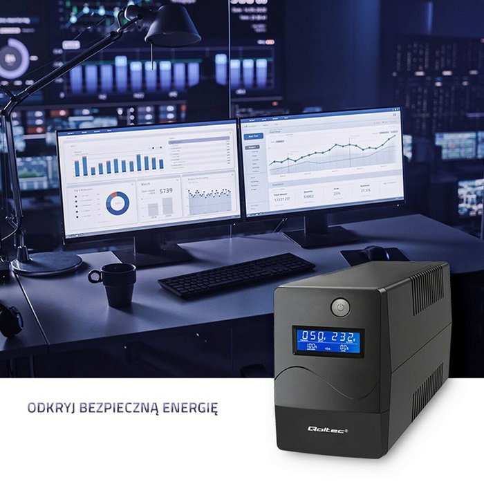 Qoltec 53977 Système d'Alimentation Sans Interruption Interactif 240 W