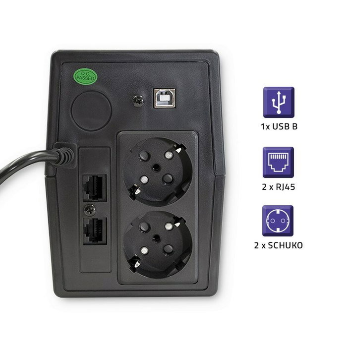 Qoltec 53977 Système d'Alimentation Sans Interruption Interactif 240 W