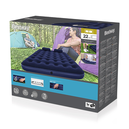Bestway 67374 Matelas Gonflable Double avec Pompe et Oreillers 203x152x22 cm Camping