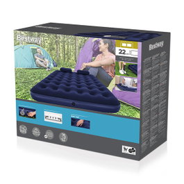 Bestway Matelas Gonflable Double avec Gonfleur et Oreillers 203x152x22 cm