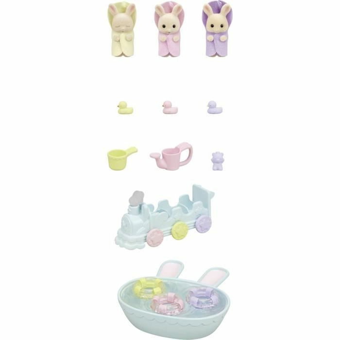 Sylvanian Families Les triplés Lapin Crème et accessoires de bain - 5707 Sylvanian Families Les triplés Lapin Crème et accessoires de bain - 5707