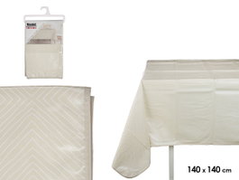 Arte Regal Nappe en plastique 140x140 cm Motif losanges Blanc et jaune clair (Set de 12)