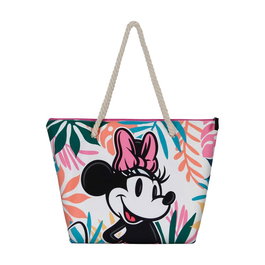 Disney Sac de plage Minnie Island 37 x 52 x 17 cm avec compartiment fermé à zip et deux anses pour épaule ou main