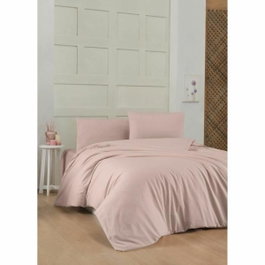 BigBuy Home Parure de couette Marron 3 pièces en coton renforcé