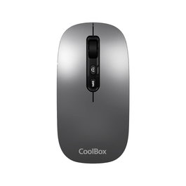 Coolbox Mouse Raton Souris Sans Fil IA W02 Gris - RF 2.4 GHz Bluetooth 5.0 Rechargeable USB-C 6 Boutons