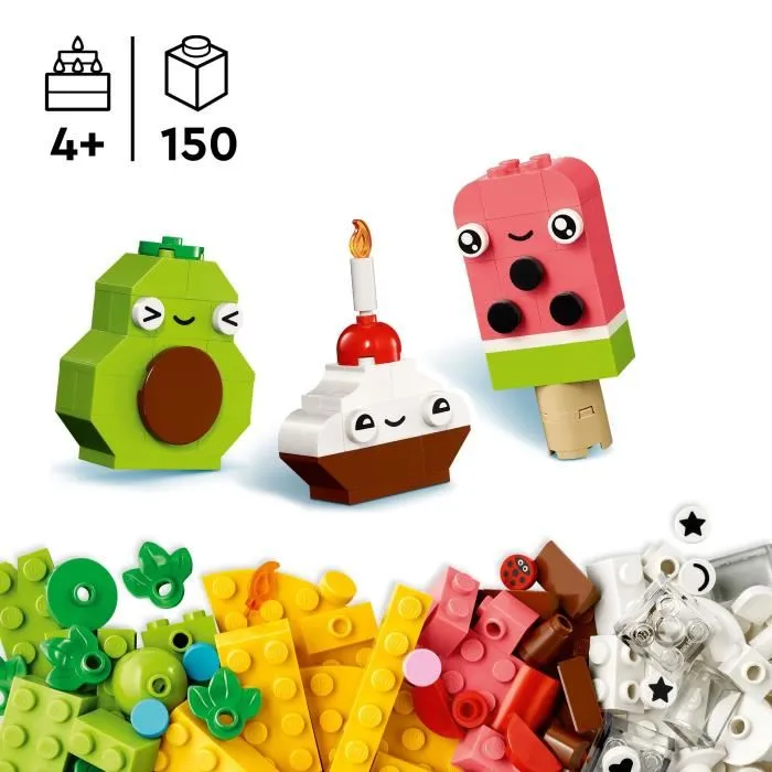 Lego 11039 Classic Les Aliments Créatifs - Jeu de Construction 150 Pièces pour Enfants Dès 4 Ans, Cupcakes, Tacos