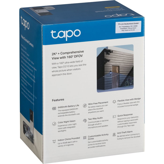 TP-Link Tapo D210 Sonnette intelligente Black, white
