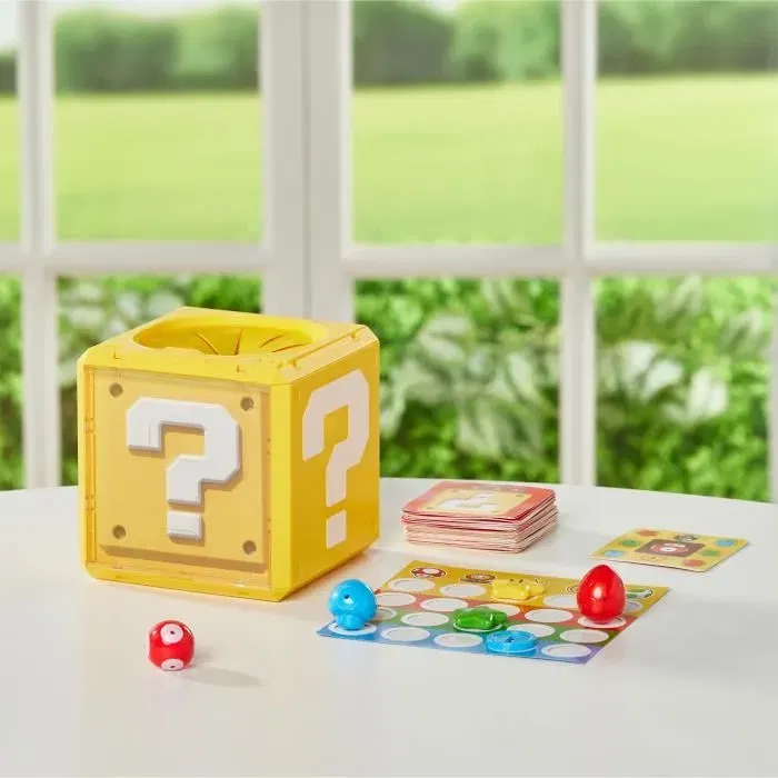 Epoch Games Super Mario Question Block Game EPOCH GAMES - Jeu 3-en-1, Bloc à Questions Super Mario, Jeu de Société pour Enfants dès 4 Ans
