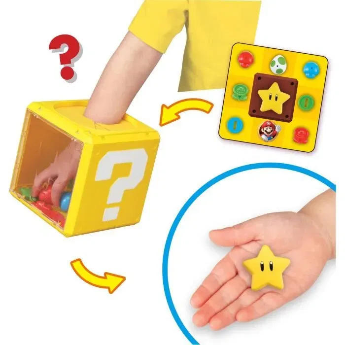 Epoch Games Super Mario Question Block Game EPOCH GAMES - Jeu 3-en-1, Bloc à Questions Super Mario, Jeu de Société pour Enfants dès 4 Ans