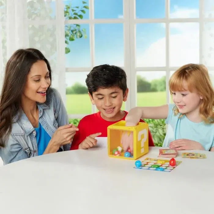 Epoch Games Super Mario Question Block Game EPOCH GAMES - Jeu 3-en-1, Bloc à Questions Super Mario, Jeu de Société pour Enfants dès 4 Ans