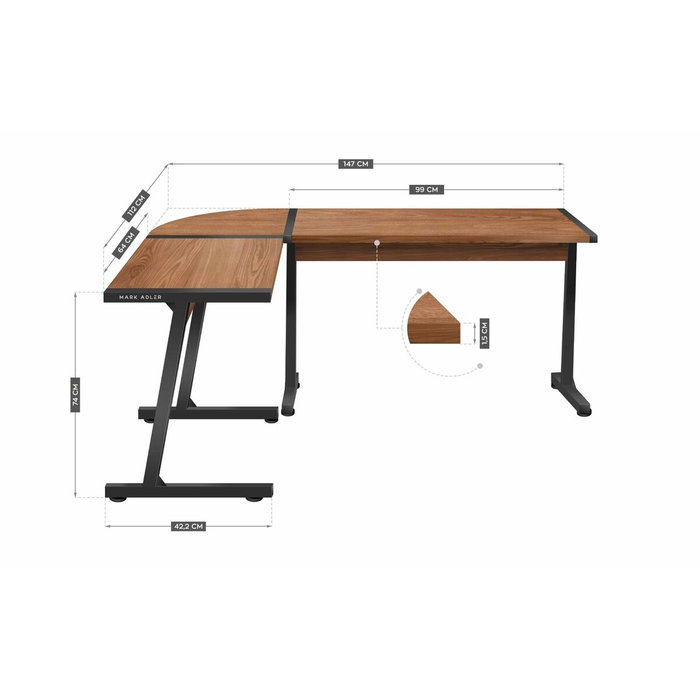 Bureau Mark Adler MA-LEADER 5.5 WN Noir Bronze 147 x 74 x 112 cm