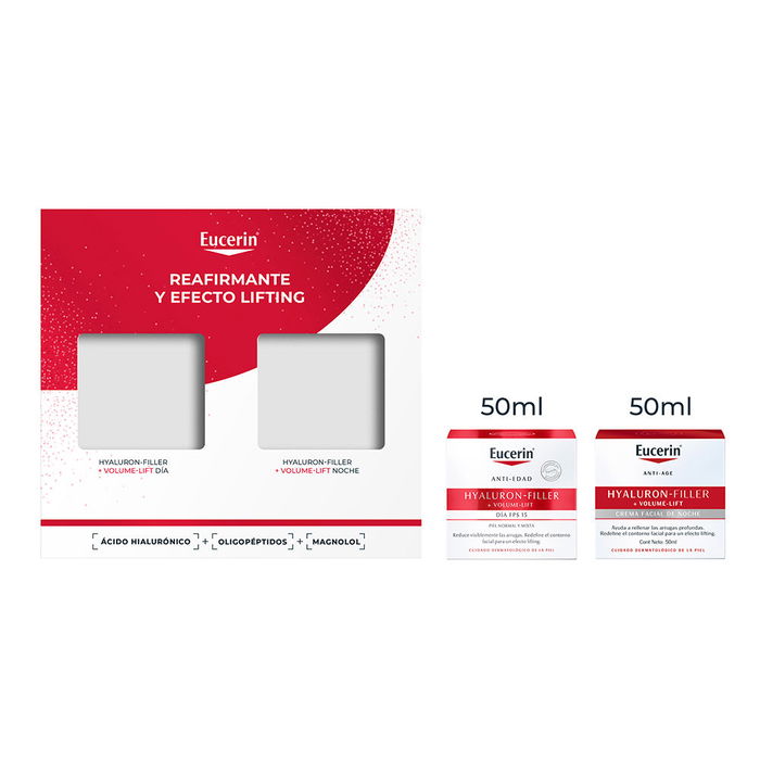 Eucerin HYALURON FILLER + VOLUME-LIFT Soin de Jour Peau Normale à Mixte - Coffret 2 pièces