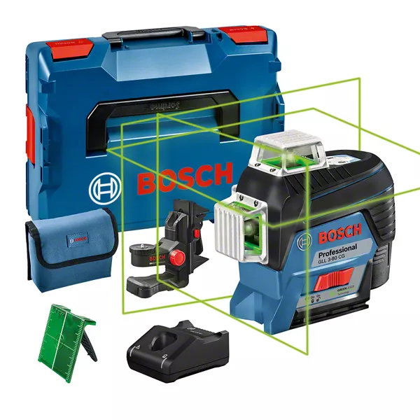 Bosch GLL 3-80 CG+BM Niveau laser de lignes vert Bosch GLL 3-80 CG+BM Niveau laser de lignes vert
