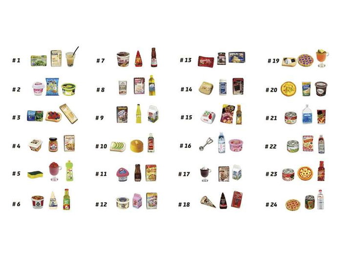 Bizak Mini World Kit Esencial - Jeu de miniatures alimentaires, nettoyants et conserves - Modèles assortis - Dès 6 ans