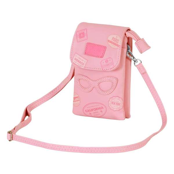 Karactermania Bolso Barbie - Sac de voyage pour téléphone portable 19x13x4 cm - Rose - En PVC avec intérieur polyester, sangle ajustable et compartiments Karactermania Bolso Barbie - Sac de voyage pour téléphone portable 19x13x4 cm - Rose - En PVC avec intérieur polyester, sangle ajustable et compartiments