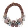 BigBuy Home Couronne de Noël Bleu Blanc Ananas