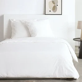 Today Parure de lit Essential effet lavé blanc - Housse de couette 220x240 cm + 2 taies 63x63 cm - 100% Polyester - Pratique et élégante