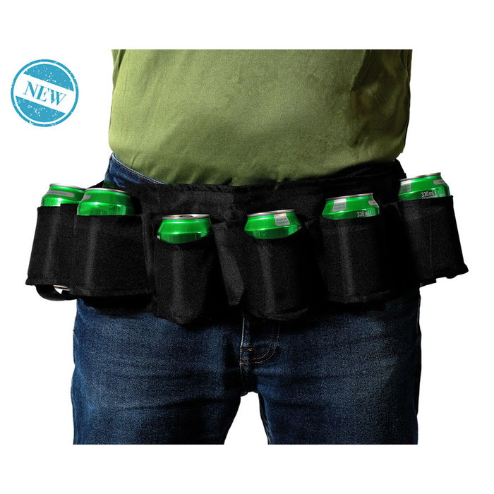 BigBuy Carnival Ceinture Porte-boisson Noire