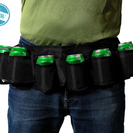 Ceinture Porte-Canettes - Porte-Bouteilles avec Compartiments pour Canettes et Bouteilles