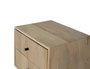 GINER Y COLOMER - Table de chevet en bois de manguier massif style scandinave, finition claire naturelle avec 2 tiroirs à façade cannelée, 50x40x61 cm