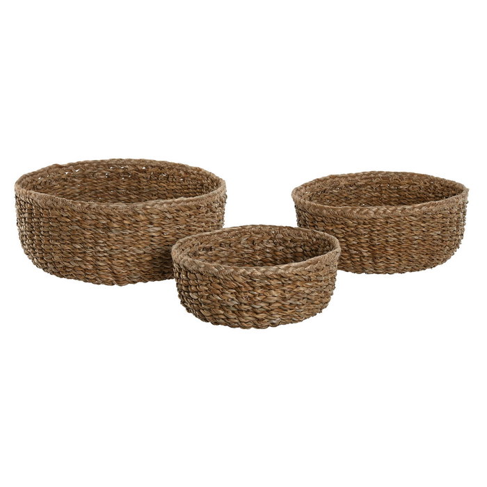 Set de basket Home ESPRIT Fibre naturelle Boho 30 x 30 x 13 cm