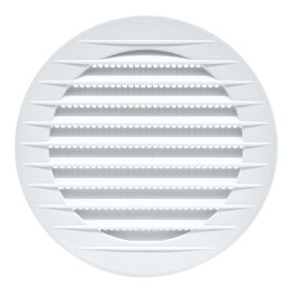 Edm Grille de ventilation ronde encastrable avec moustiquaire ø100mm blanche