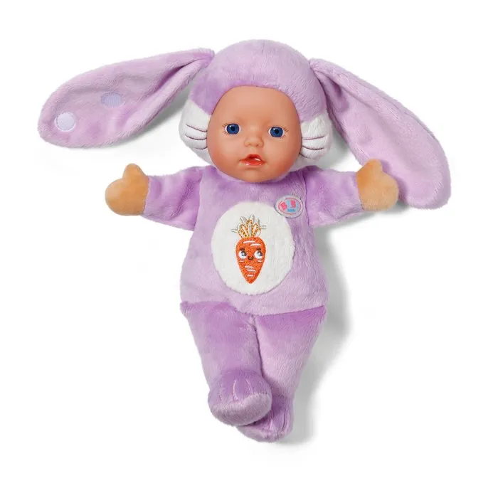 Baby Born Poupon Lapin - Poupée marionnette à oreilles douces avec tétine et poches pour les doigts - Poupée en peluche lavable 26 cm pour nouveau-né