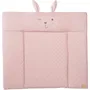 Roba Matelas à langer Style avec coussin de sécurité 85 x 75 cm, visage de lapin Lily, rose, doux et imperméable