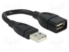 DELOCK Câble USB 2.0 A vers A, 0,15m, noir