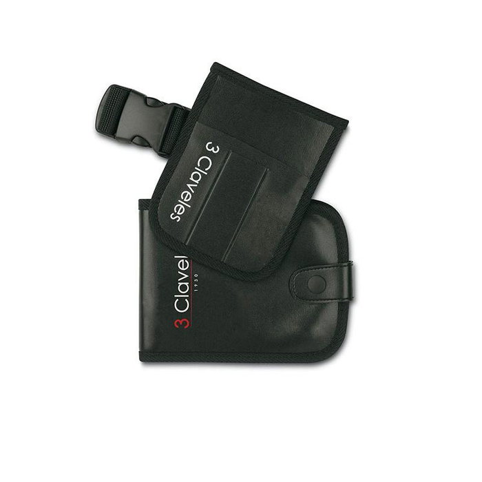 Tres Claveles - Étui de coiffure noir avec ceinture pour ciseaux - 3C Tres Claveles - Étui de coiffure noir avec ceinture pour ciseaux - 3C