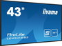 iiyama - Écran professionnel 43 pouces Full HD (1920x1080) IPS - Panneau à 1% Haze - Haut-parleurs 2x 10W - Ports HDMI, VGA, USB et LAN/RS232C - Compatible VESA 400x400