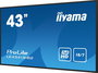 iiyama - Écran professionnel 43 pouces Full HD (1920x1080) IPS - Panneau à 1% Haze - Haut-parleurs 2x 10W - Ports HDMI, VGA, USB et LAN/RS232C - Compatible VESA 400x400