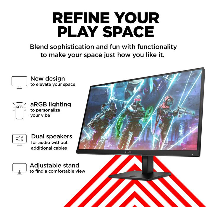 HP Écran gamer OMEN 27 pouces - OMEN 27s - 27" FHD 240 Hz 1 ms avec NVIDIA G-SYNC, HDR 400, Hub USB