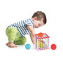 TACHAN - Cube sensoriel pour bébé avec 6 formes géométriques multicolores, textures et motifs variés - Jouet d'éveil pour enfants dès 6 mois