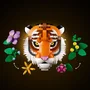 LEGO 31217 Art Collection Faune - Le Tigre, Set de Construction Adulte pour Décoration Murale avec Fleurs, 744 Pièces