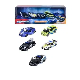 Majorette Majo SOS Monde - Coffret Cadeau 5 Véhicules de Secours Européens à l'Échelle 1/64 - avec Roues Libres, Parties Ouvrantes et Phares Translucides - Dès 3 Ans