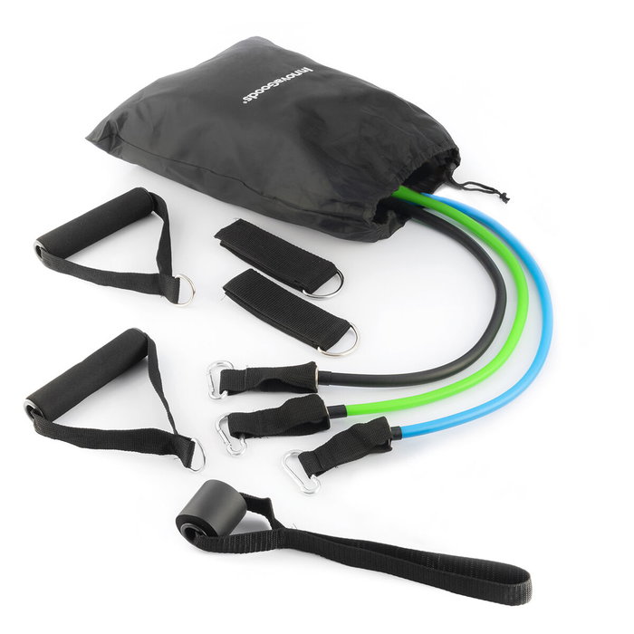 Pack planche de pompes push-up et set bandes de résistance avec accessoires et guide InnovaGoods
