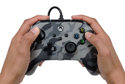 PowerA Manette avec câble Enhanced 1525943-01 Arctic Camo Gris pour Xbox Series X|S, Xbox One et Windows 10/11 - Licence officielle, boutons programmables