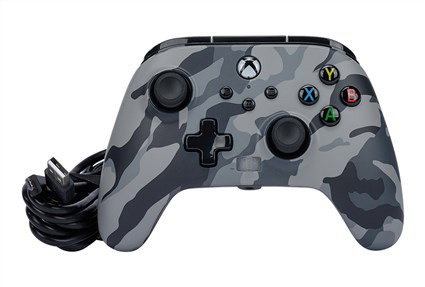 PowerA Manette avec câble Enhanced 1525943-01 Arctic Camo Gris pour Xbox Series X|S, Xbox One et Windows 10/11 - Licence officielle, boutons programmables