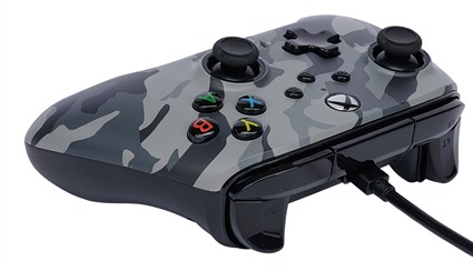 PowerA Manette avec câble Enhanced 1525943-01 Arctic Camo Gris pour Xbox Series X|S, Xbox One et Windows 10/11 - Licence officielle, boutons programmables