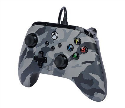 PowerA Manette avec câble Enhanced 1525943-01 Arctic Camo Gris pour Xbox Series X|S, Xbox One et Windows 10/11 - Licence officielle, boutons programmables