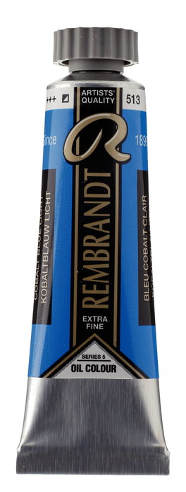 Rembrandt Peinture à l'huile Bleu cobalt clair 513, Tube 15 ml Rembrandt Peinture à l'huile Bleu cobalt clair 513, Tube 15 ml